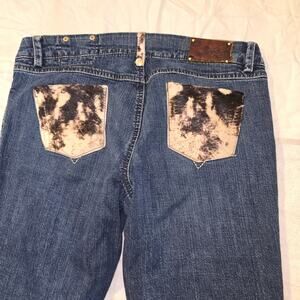 Marc Ecko Y2K Bootcut Jeans - Women Dark Wash Horsehair Pockets Size 31 Western